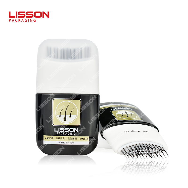 60 ml 80 ml Kunststoff-HDPE-Quetschflasche für die Haar- und Kopfhautpflege mit Nylon-Bürstenapplikator